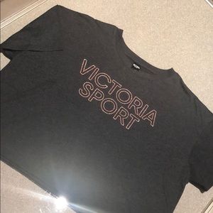 Dark grey VS cropped tee. (Never worn)